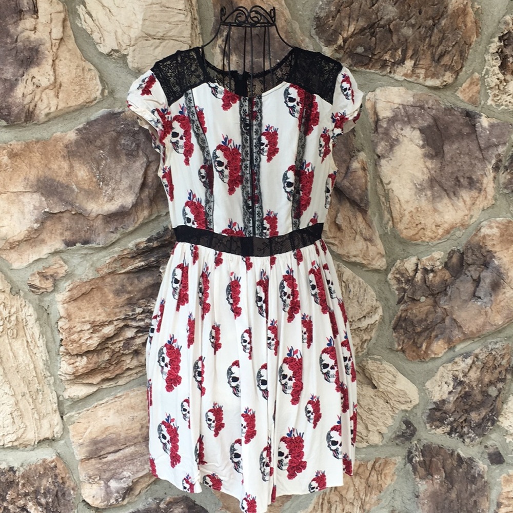 Royal Bones skulls & lace dress